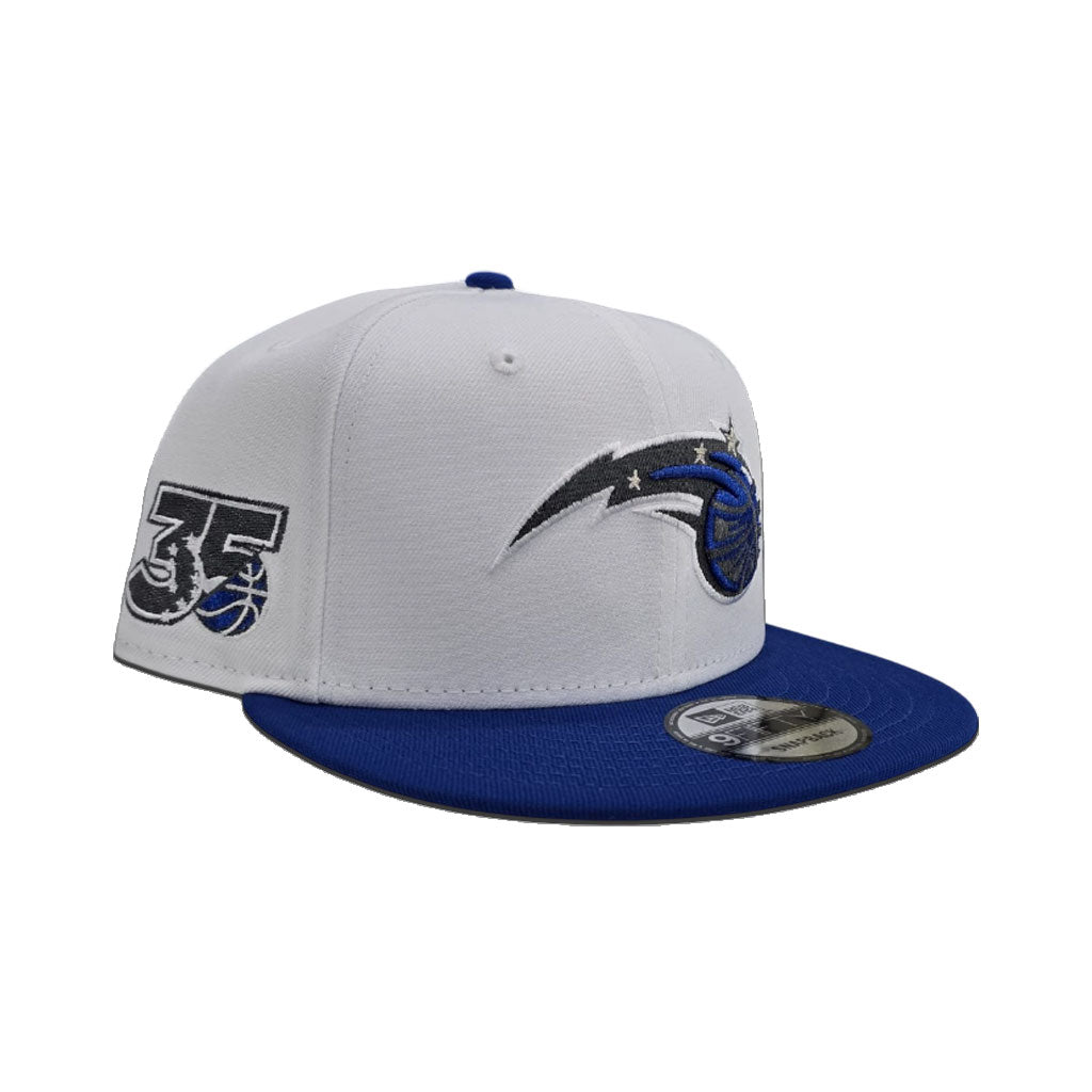 White Orlando Magic Royal Blue Visor Gray Bottom 35th Anniversary Side Patch New Era 9Fifty Snapback