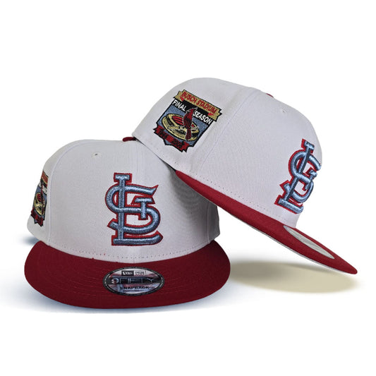 White St. Louis Cardinals Red Visor Gray Bottom Busch Stadium Final Season Side Patch New Era 9Fifty Snapback