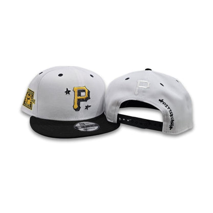 White Pittsburgh Pirates Official Doodle Black Visor Gray Bottom 1960 Side Patch 9Fifty Snapback