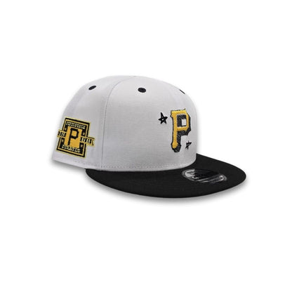 White Pittsburgh Pirates Official Doodle Black Visor Gray Bottom 1960 Side Patch 9Fifty Snapback
