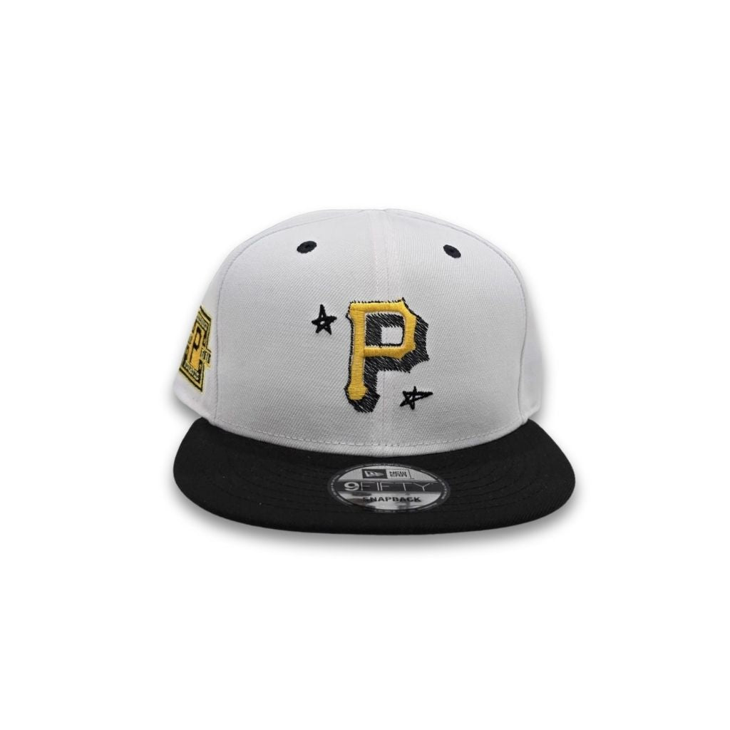 White Pittsburgh Pirates Official Doodle Black Visor Gray Bottom 1960 Side Patch 9Fifty Snapback