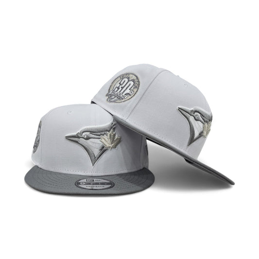 White Toronto Blue Jays Gray Visor Gray Bottom 30th Season Side Patch New Era 9fifty Snapback