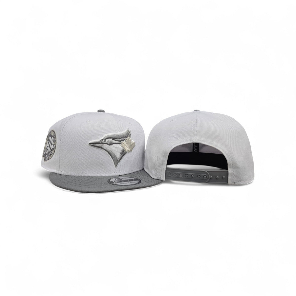 White Toronto Blue Jays Gray Visor Gray Bottom 30th Season Side Patch New Era 9fifty Snapback