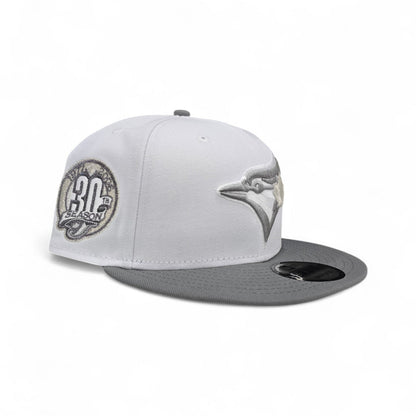 White Toronto Blue Jays Gray Visor Gray Bottom 30th Season Side Patch New Era 9fifty Snapback