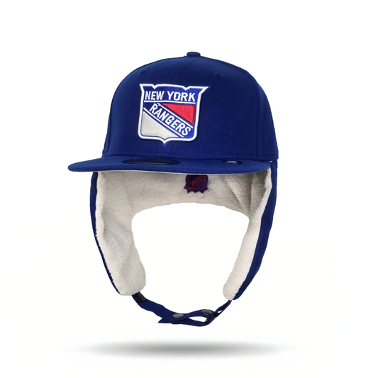 Royal Blue New York Rangers Gray Bottom Dog Ear Flap New Era 59Fifty Fitted