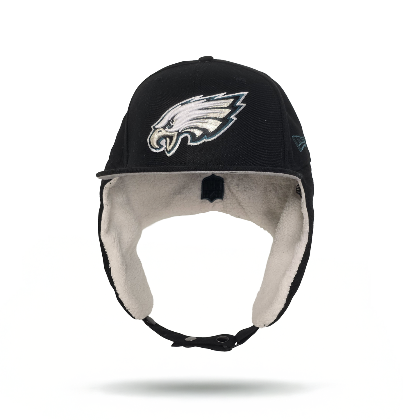 Black Philadelphia Eagles Gray Bottom Dog Ear Flap New Era 59Fifty Fitted