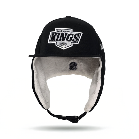 Black Los Angeles Kings Gray Bottom Dog Ear Flap New Era 59Fifty Fitted