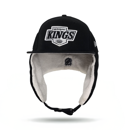 Black Los Angeles Kings Gray Bottom Dog Ear Flap New Era 59Fifty Fitted
