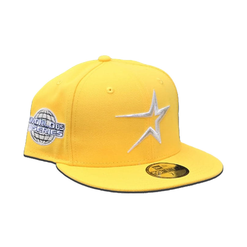 Yellow Houston Astros Gray Bottom 2005 World Series Side Patch New Era 59Fifty Fitted