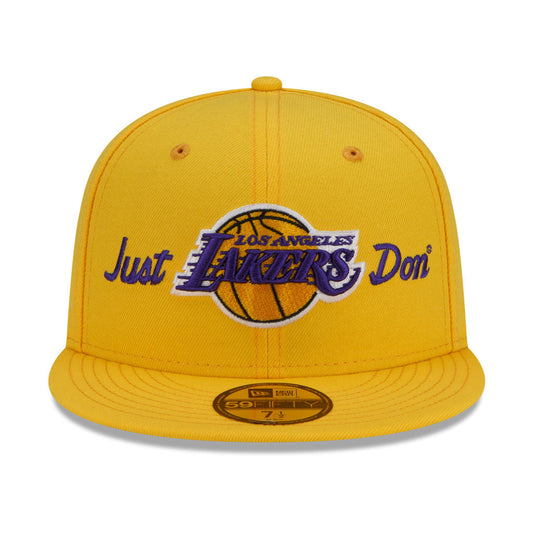 Yellow Los Angeles Lakers Gray Bottom New Era X Just Don New Era 59FIFTY Fitted