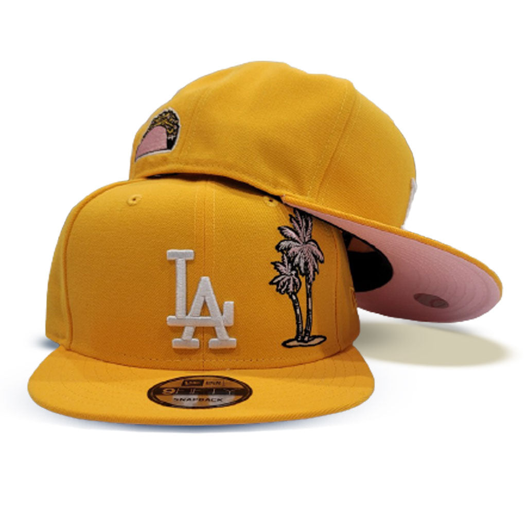 Yellow Los Angeles Dodgers Pink Bottom Palm Tree New Era 9Fifty Snapback
