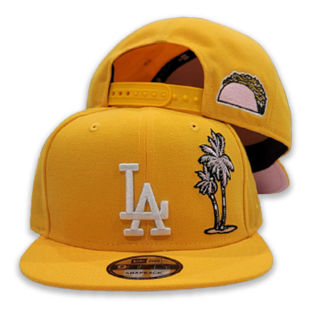 Yellow Los Angeles Dodgers Pink Bottom Palm Tree New Era 9Fifty Snapback