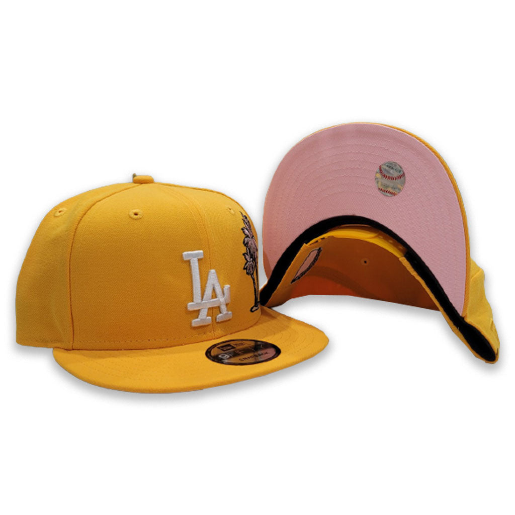 Yellow Los Angeles Dodgers Pink Bottom Palm Tree New Era 9Fifty Snapback
