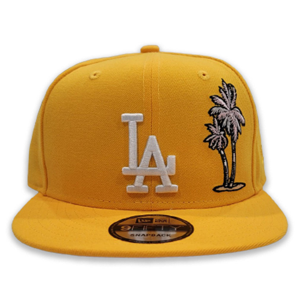Yellow Los Angeles Dodgers Pink Bottom Palm Tree New Era 9Fifty Snapback