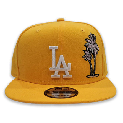 Yellow Los Angeles Dodgers Pink Bottom Palm Tree New Era 9Fifty Snapback
