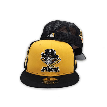 Yellow Pittsburgh Pirates Black Trucker Gray Bottom 1959 All Star Game Side Patch New Era 59Fifty Fitted