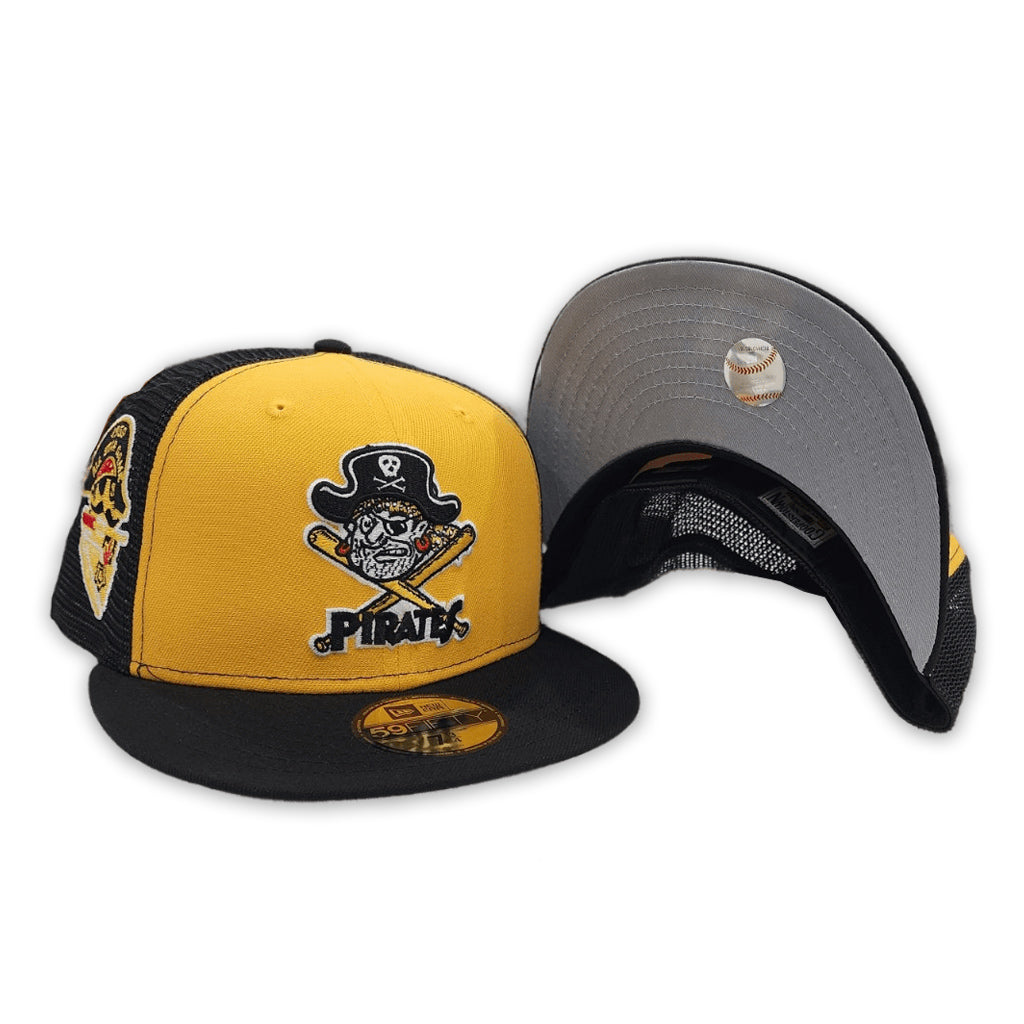 Yellow Pittsburgh Pirates Black Trucker Gray Bottom 1959 All Star Game Side Patch New Era 59Fifty Fitted