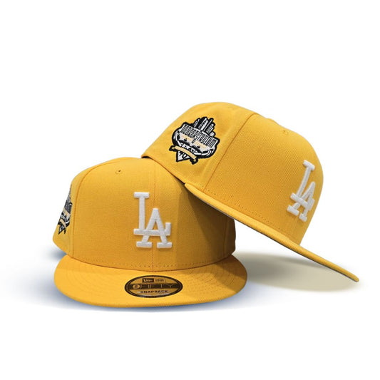 Yellow Los Angeles Dodgers Gray Bottom 40th Anniversary Side Patch New Era 9Fifty Snapback