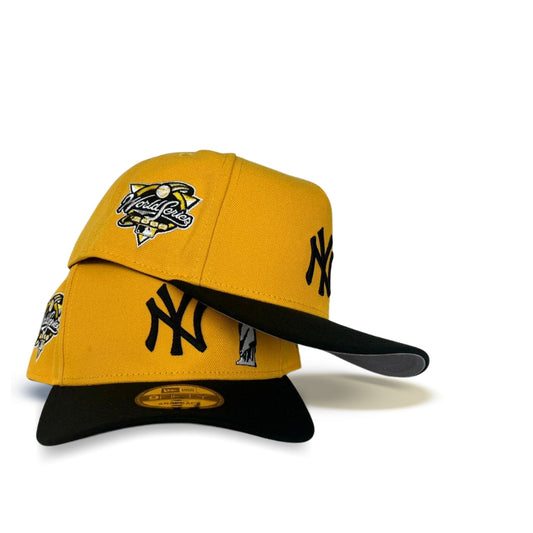 Yellow New York Yankees Statue of Liberty Black Curved Brim Gray Bottom 2000 World Series Side Patch New Era 9Fifty A-Frame Snapback