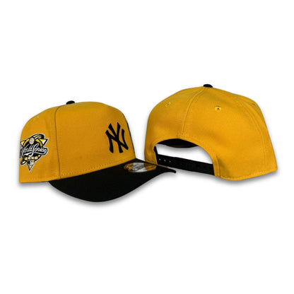Yellow New York Yankees Statue of Liberty Black Curved Brim Gray Bottom 2000 World Series Side Patch New Era 9Fifty A-Frame Snapback