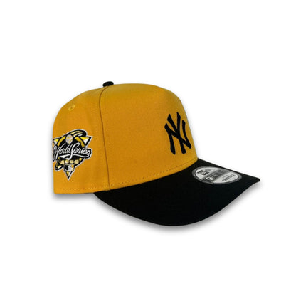 Yellow New York Yankees Statue of Liberty Black Curved Brim Gray Bottom 2000 World Series Side Patch New Era 9Fifty A-Frame Snapback