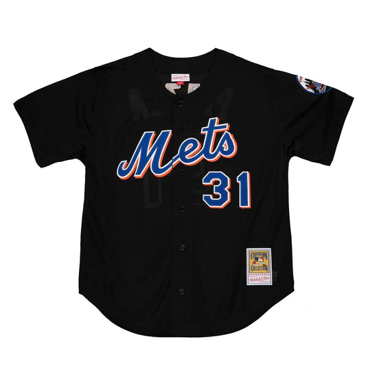 New York Mets Mike Piazza Mitchell & Ness Black Cooperstown Collection Mesh Batting Practice Jersey