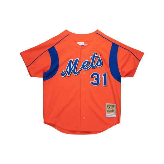 Mitchell & Ness New York Mets Mike Piazza Orange Cooperstown Collection Mesh Batting Practice Jersey