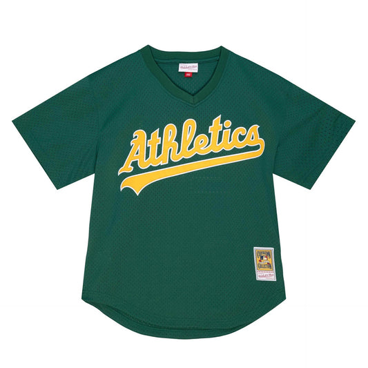 Oakland Athletics Rickey Henderson Mitchell & Ness Dark Green 1998 Cooperstown Mesh Batting Practice Jersey