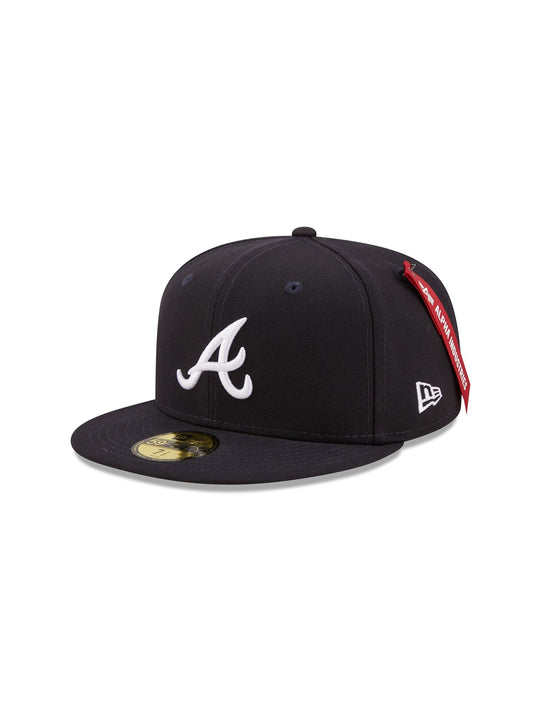 Navy Blue Alpha Industries X Atlanta Braves Dark Green Bottom New Era 59Fifty Fitted