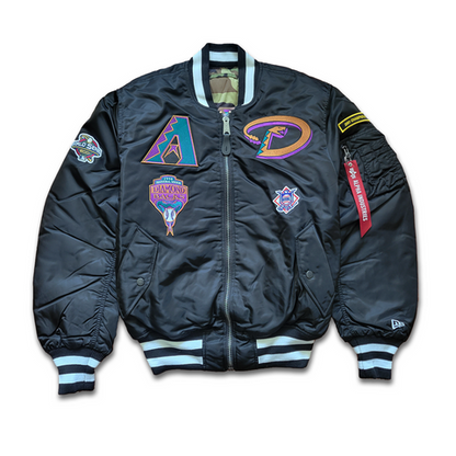 Black Arizona Diamondbacks Alpha Industries X New Era Reversible MA-1 Bomber Jacket