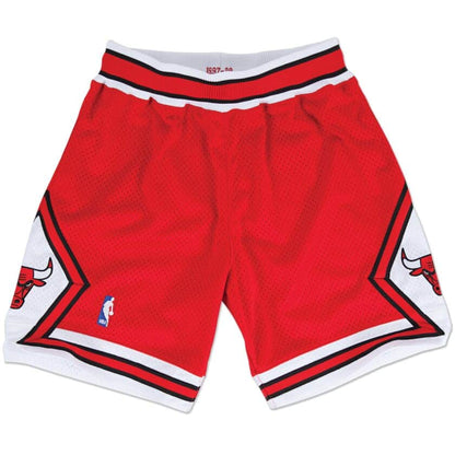 Authentic Mitchell & Ness Red Chicago Bulls Road 1997-98 Shorts