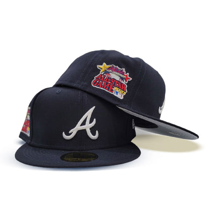 Navy Blue Atlanta Braves Gray Bottom 2000 All Star Game Patch New Era 59Fifty Fitted