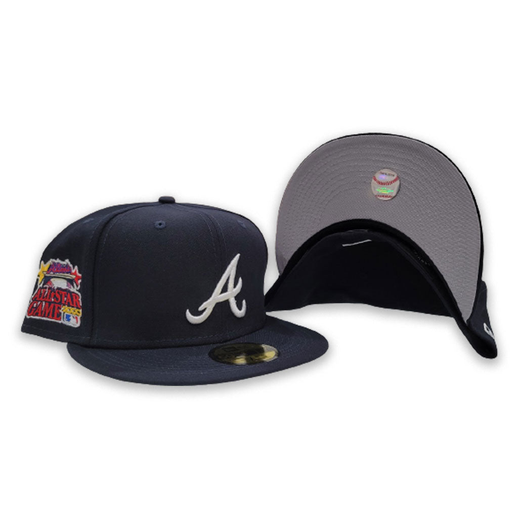 Navy Blue Atlanta Braves Gray Bottom 2000 All Star Game Patch New Era 59Fifty Fitted