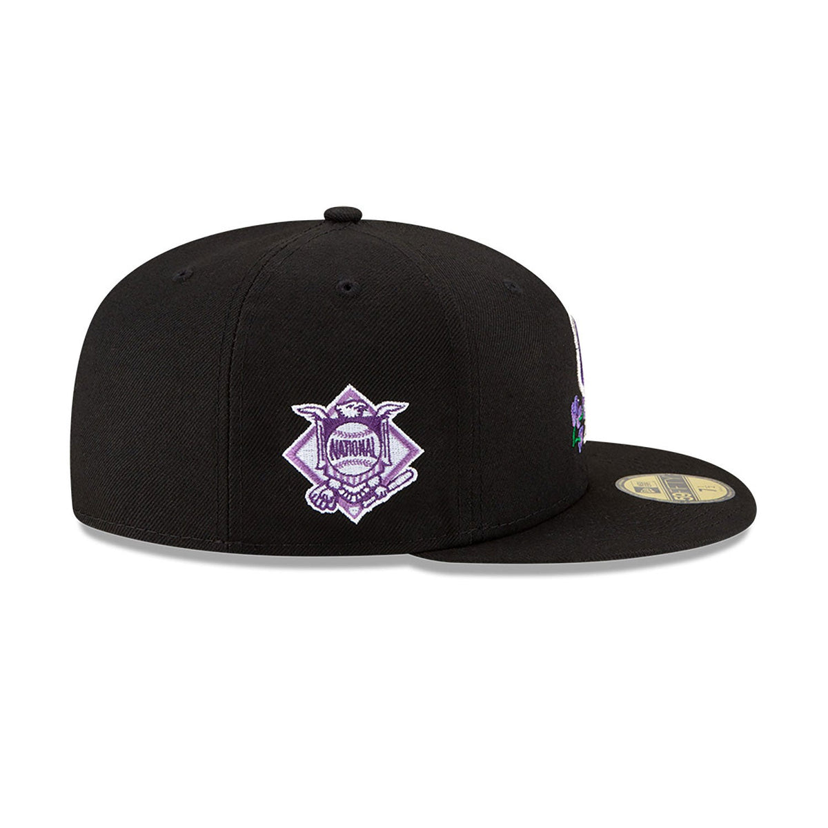 Black Colorado Rockies Purple Bottom National League Side Patch Bloom New Era 59Fifty Fitted