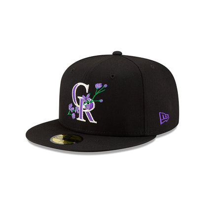 Black Colorado Rockies Purple Bottom National League Side Patch Bloom New Era 59Fifty Fitted