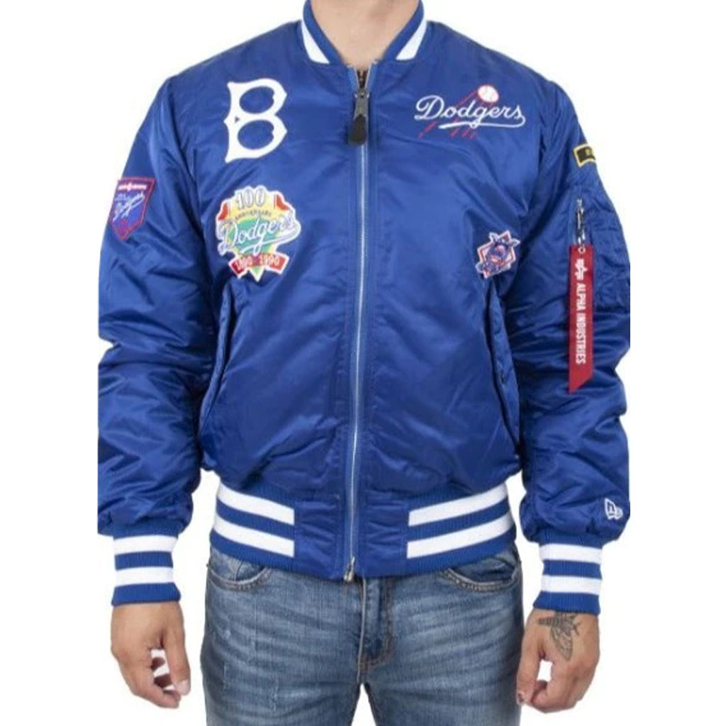 Royal Blue Brooklyn Dodgers Alpha Industries X New Era Reversible MA-1 Bomber Jacket