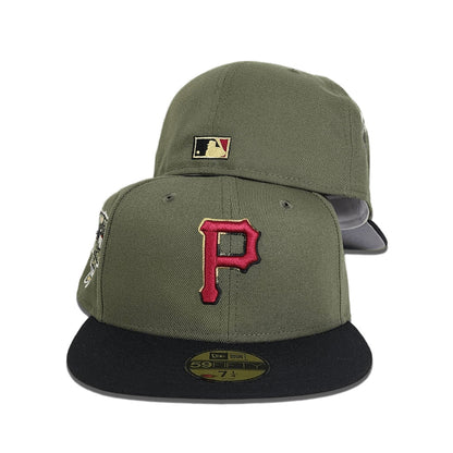 Olive Green Pittsburgh Pirates Black Visor Gray Bottom 2006 All Star Game Side Patch New Era 59Fifty Fitted