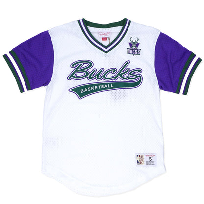 Mitchell & Ness Top Prospect Mesh V-Neck Milwaukee Bucks Jersey