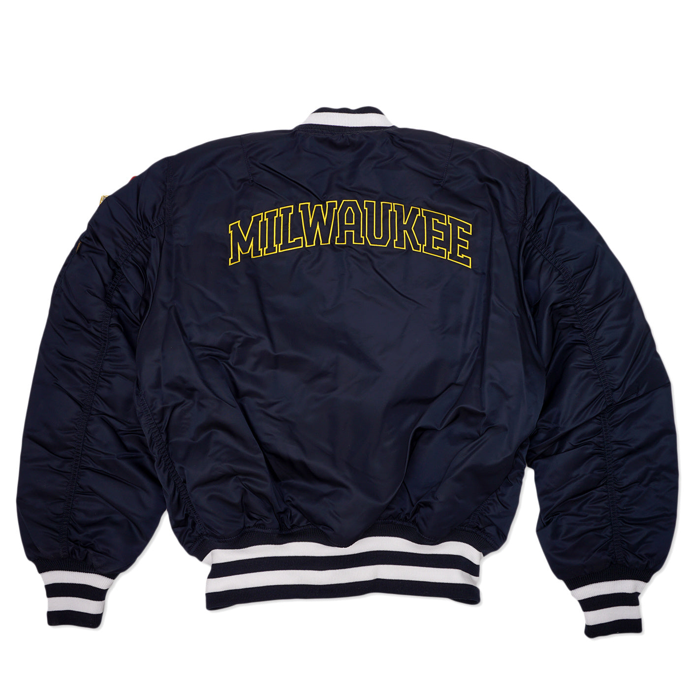Navy Blue Milwaukee Brewers Alpha Industries X New Era Reversible MA-1 Bomber Jacket