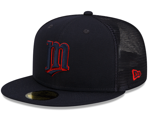Navy Blue Mesh Minnesota Twins Gray Bottom New Era 59FIFTY Fitted