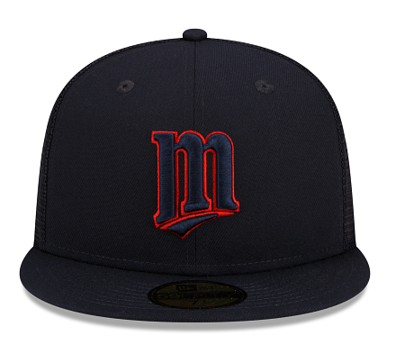 Navy Blue Mesh Minnesota Twins Gray Bottom New Era 59FIFTY Fitted
