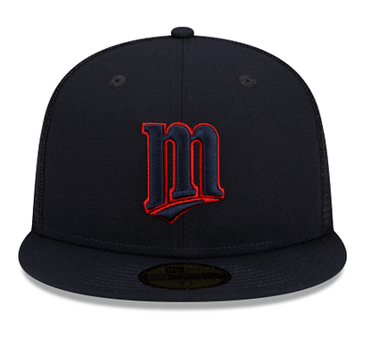 Navy Blue Mesh Minnesota Twins Gray Bottom New Era 59FIFTY Fitted
