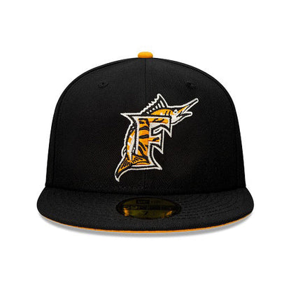 Black Florida Marlins Tigerfill 2003 World Series Patch Orange Bottom 59FIFTY Fitted