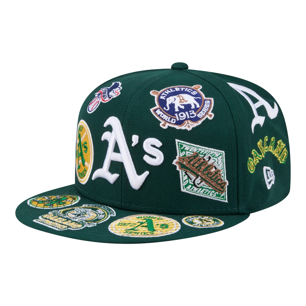New Era Oakland Athletics 'All Over' 59FIFTY Fitted Dark Green