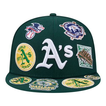 New Era Oakland Athletics 'All Over' 59FIFTY Fitted Dark Green