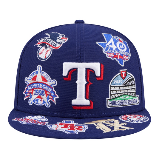 New Era Texas Rangers 'All Over' 59FIFTY Fitted Royal Blue