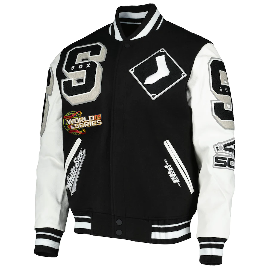 Black Chicago White Sox Pro Standard Logo Mashup Wool Varsity Heavy Jacket