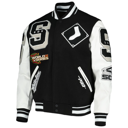 Black Chicago White Sox Pro Standard Logo Mashup Wool Varsity Heavy Jacket