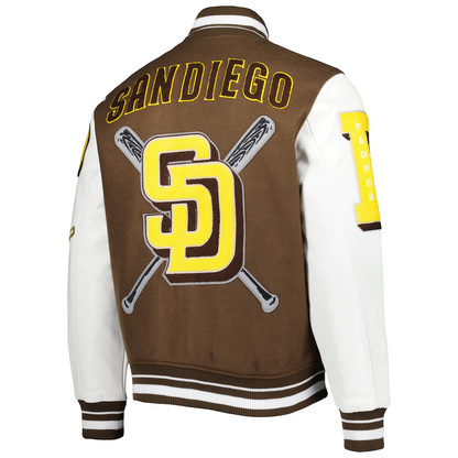Brown San Diego Padres Pro Standard Logo Mashup Wool Varsity Heavy Jacket