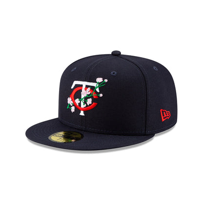 Navy Blue Minnesota Twins Pink Bottom 1987 World Series Side Patch Bloom New Era 59Fifty Fitted
